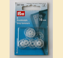 Set capse plastic de cusut, 15 mm - Prym