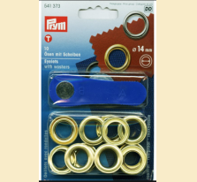 Set ocheti cu dispozitiv de atasare, culoare auriu 14 mm - Prym