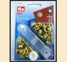 Set ocheti cu dispozitiv de atasare, culoare auriu 8 mm - Prym