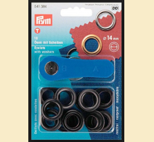 Set ocheti cu dispozitiv de atasare, culoare negru, 14 mm - Prym