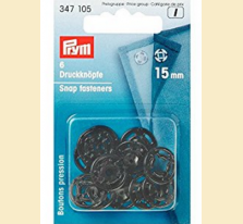 Set capse plastic de cusut, culoare negru, 15 mm - Prym